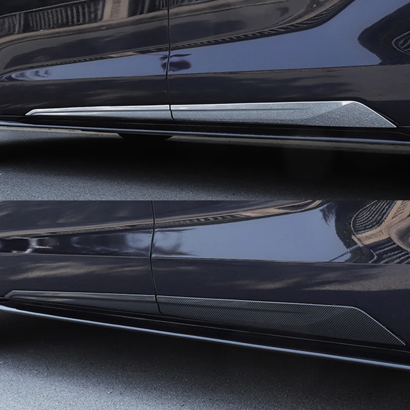 Car Moulding Accessories For Toyota Sienna 2021 2022 2023 ABS Chrome black Carbon Door Side Body Molding Cover Kit Trim 4PCS