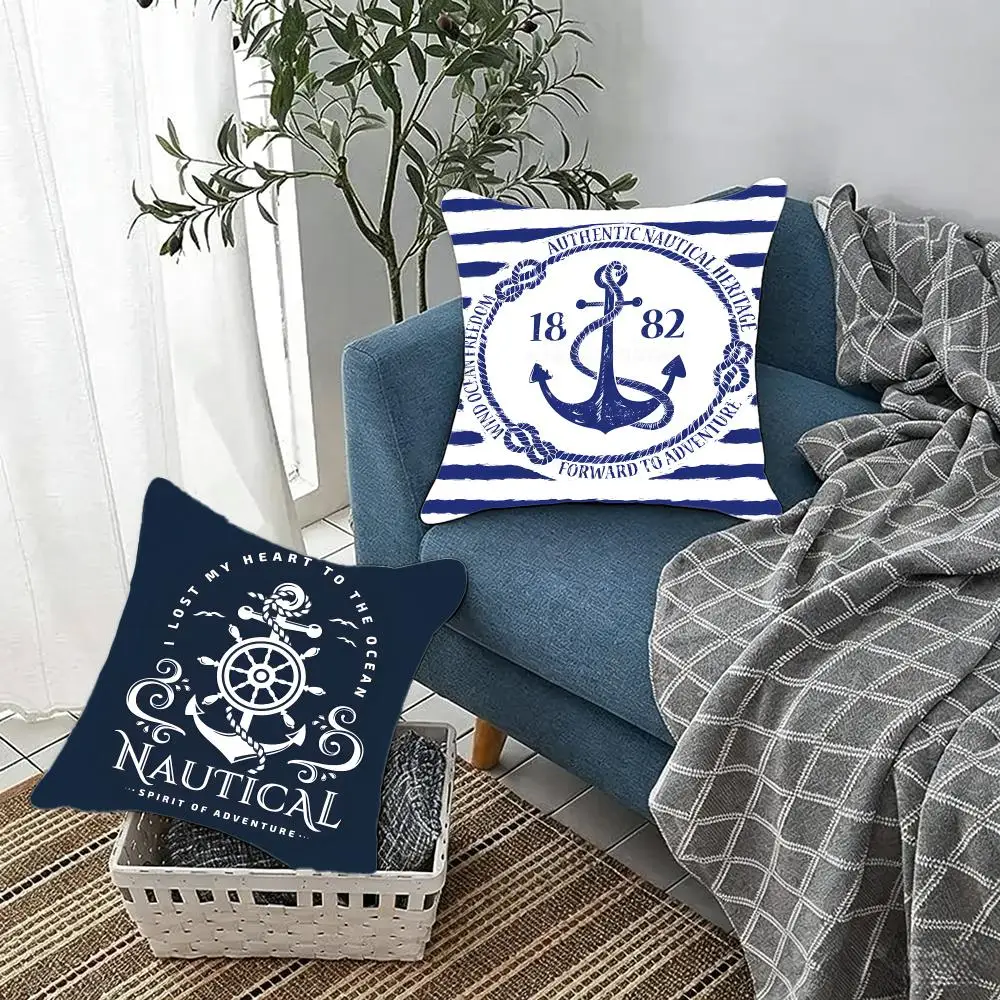 Theme Nature Ocean Element Cushion Cover Fluffy velvet Nordic style plush Living room sofa decorative