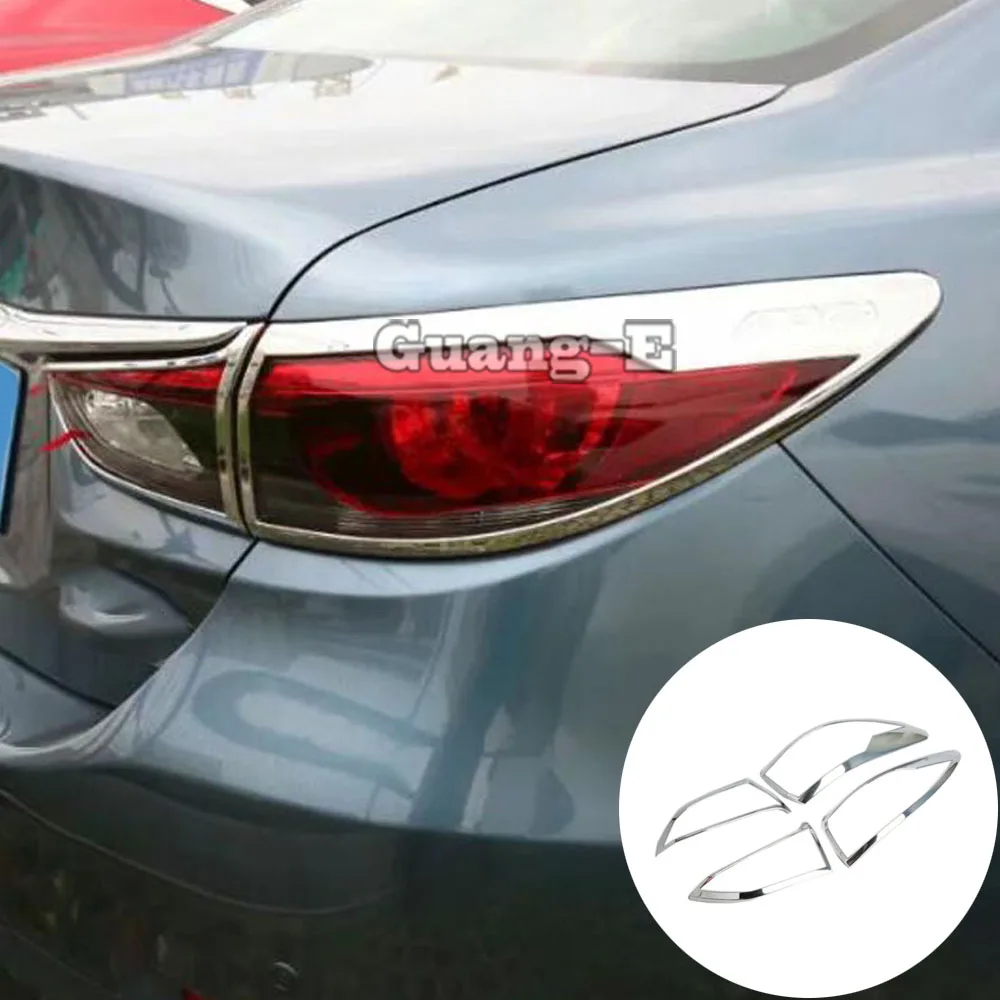 

For Mazda6 Mazda 6 Atenza 2014 2015 2016 2017 2018 2019 Rear Tail Back Light Lamp Eyebrow Frame Sticker ABS Chrome Cover Trim