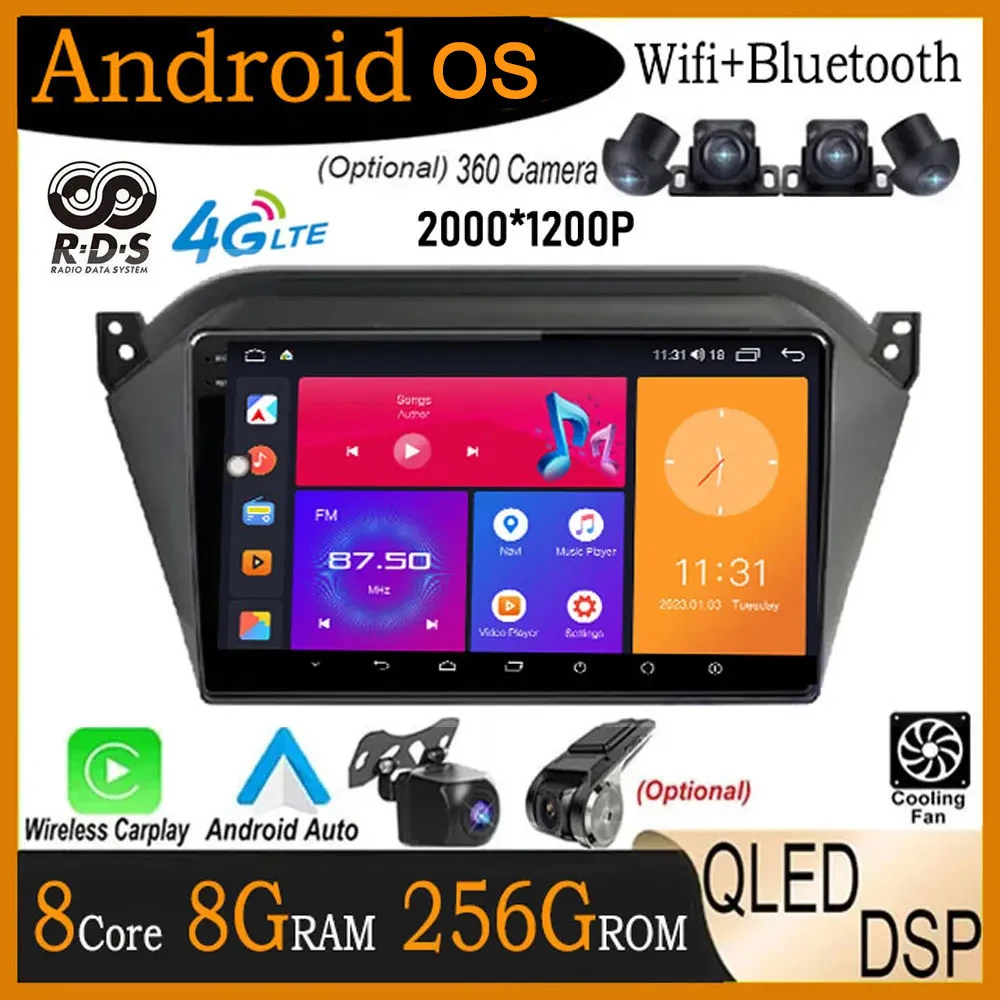 

10.1'' Android 14 For JAC S2 T40 2015 2016 2017 2018 Carplay DSP Car Radio Player GPS Navigation Multimedia Video BT+Wifi