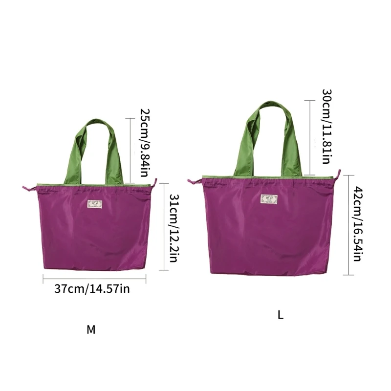 

E8FB Foldable Shopping Bag Reusable Shoulder Bag Travel Bag Portable Carry Bag