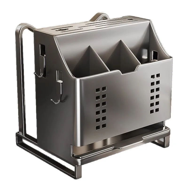 

Kitchen knife holder rack, multi-functional integrated storage box