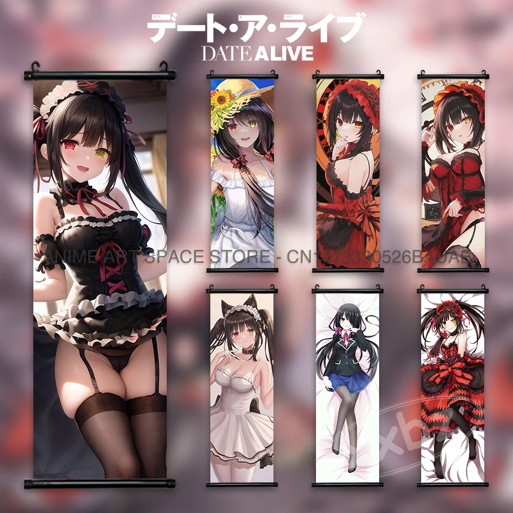 

Date A Live Hanging Painting Kawaii Anime Poster Scrolls Picture Tokisaki Kurumi Home Decoration Canvas Wall Art For Living Room