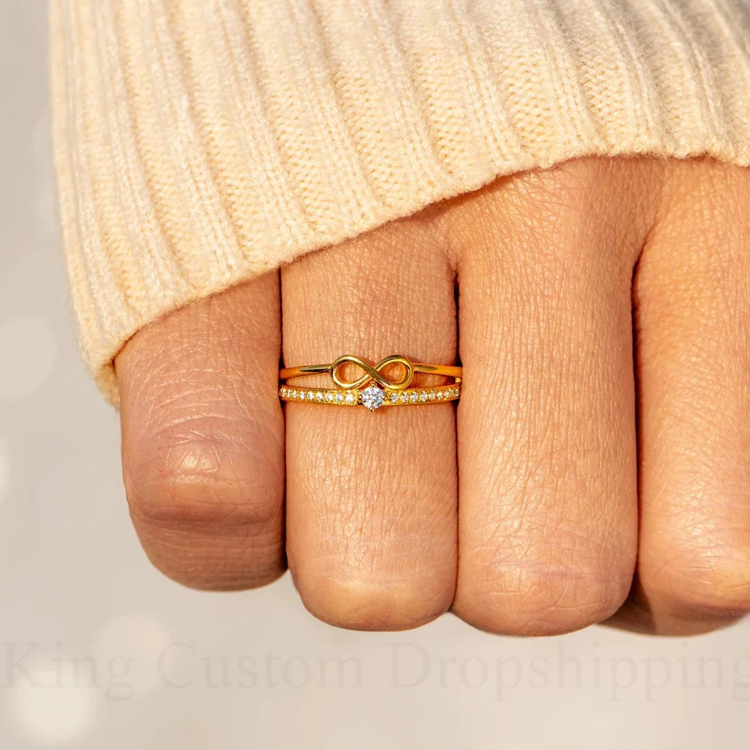 2025 جديد Bowknot عنصر الزركون أقحم خاتم لامعة حلقة بساطتها مجوهرات أنيقة تعطي هدية لمحبيك #3
