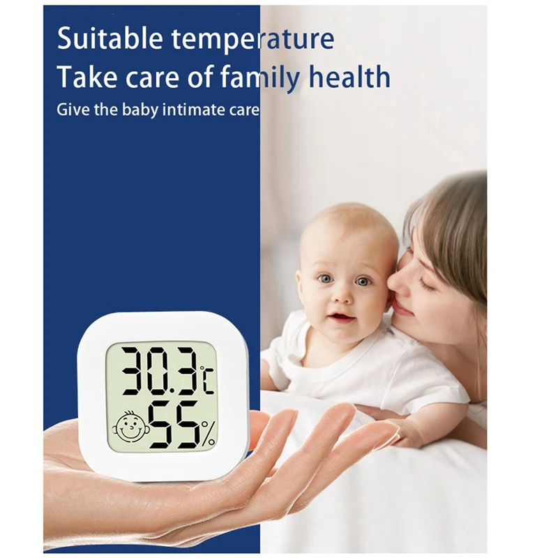 เครื่องวัดอุณหภูมิและความชื้นสํานักงานในร่มเครื่องวัดอุณหภูมิอิเล็กทรอนิกส์การวัดอุณหภูมิแบบดิจิตอลสี่สี