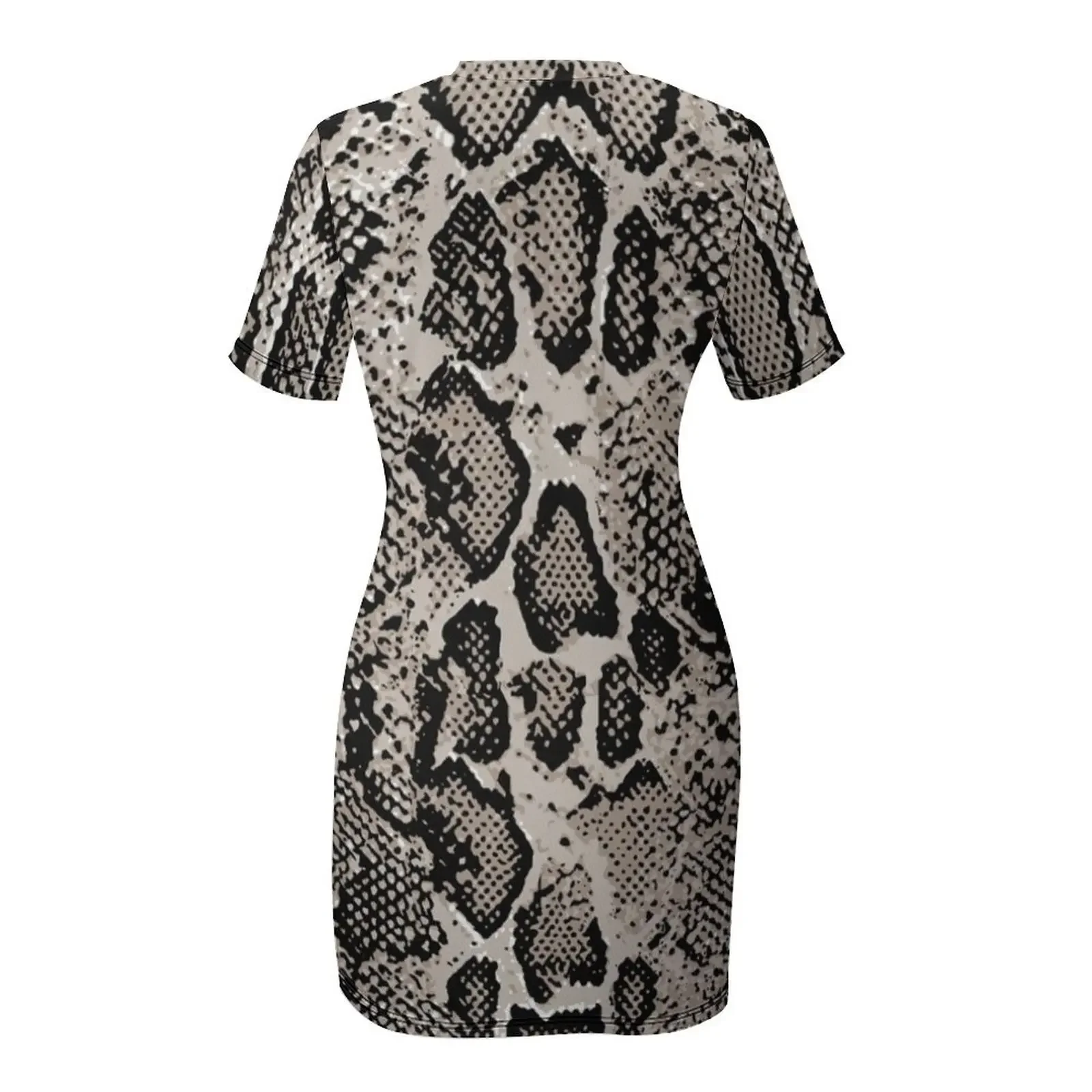 جلد الثعبان، نمط الأفعى فستان بأكمام قصيرة فساتين الصيف امرأة 2025 #5