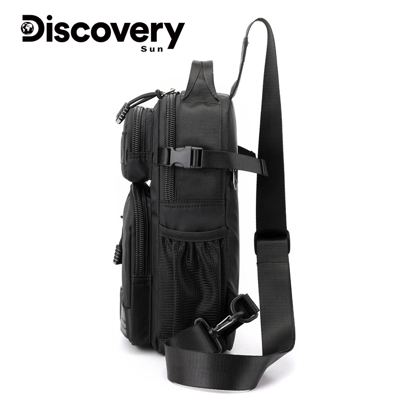 DISCOVERY-SUN Fashion Crossbody Bags for Men Chest Messenger Bags Anti-theft Zipper  iPad Waterproof Short Trip Shoulder Bag