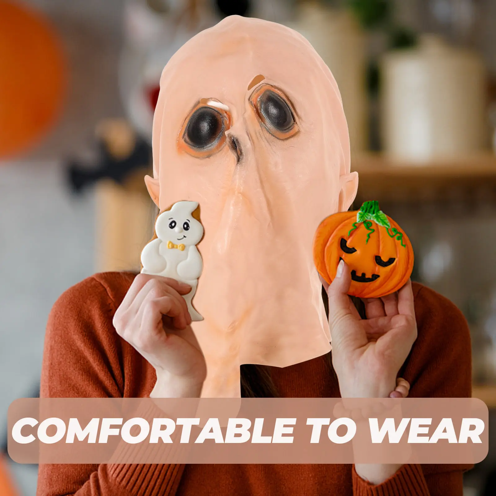 

Head Mask Premium Durable Ecofriendly Soft For Halloween Party Costume Cosplay Carnival Easter Horror Face Mask