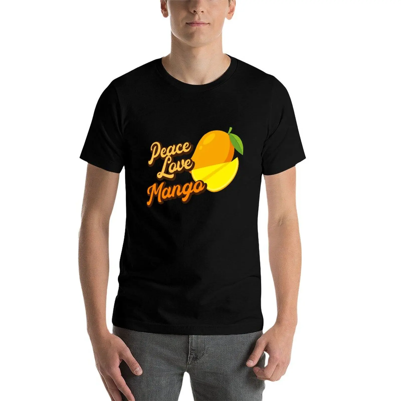 

Peace Love Mango. T-Shirt man t shirts for men man t shirt summer men t shirt cotton 100% T-Shirt