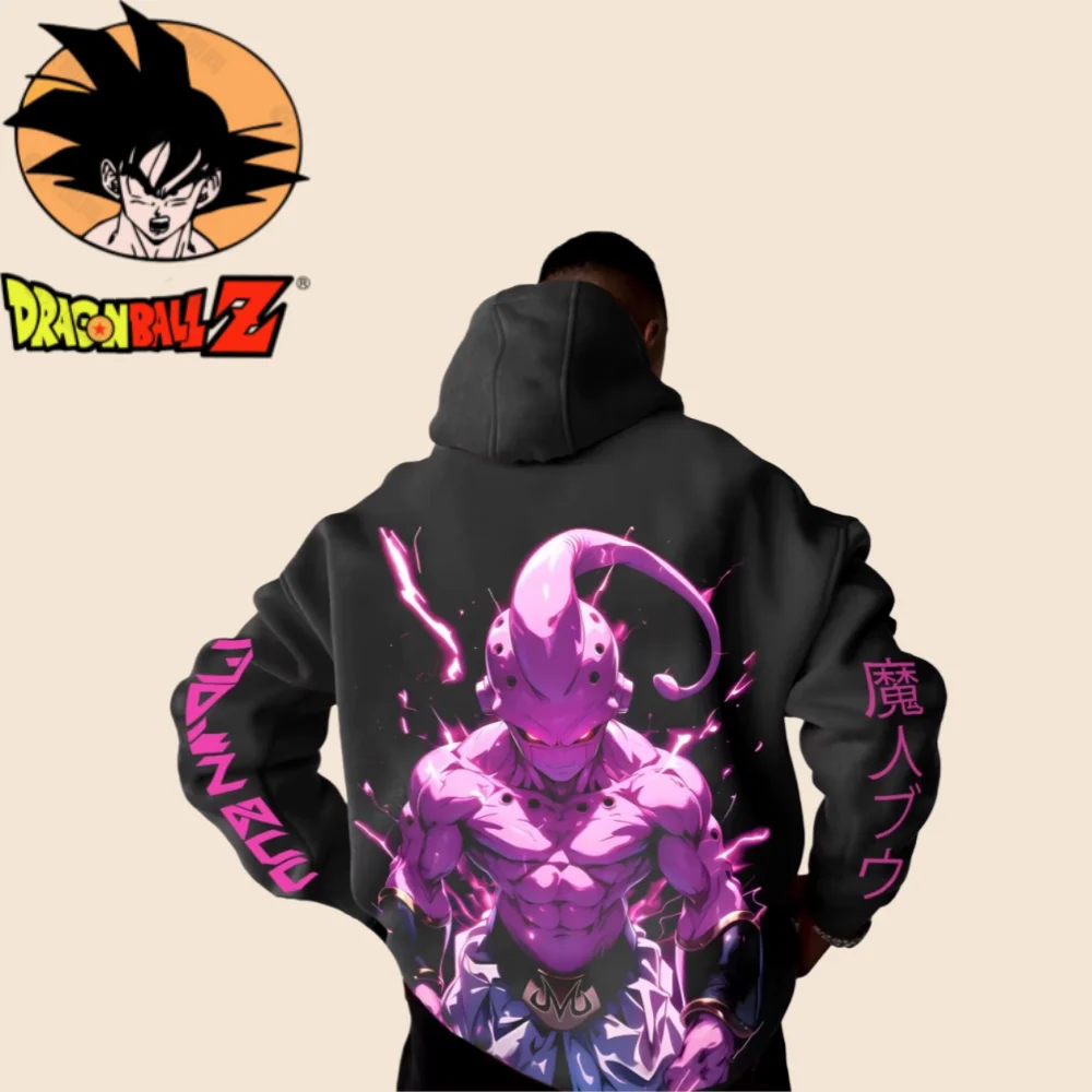 

Dragon Ball 2025 Autumn/Winter New Men's Hooded Sweatshirt Street Majin Buu Anime Printed Casual Dress Fan Loose Cotton Hoodie