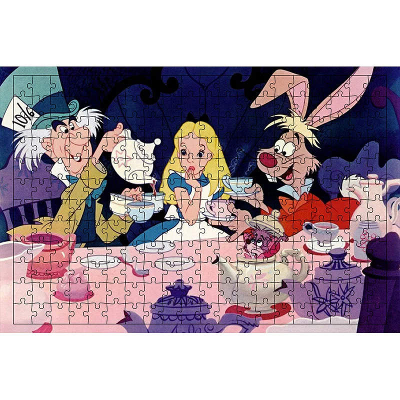 Puzzles Alice In Wonderland Disney Cartoon 300PCS Jigsaw Puzzle Game For Girl Toys Anime Stills For Girl Room Desk Collection