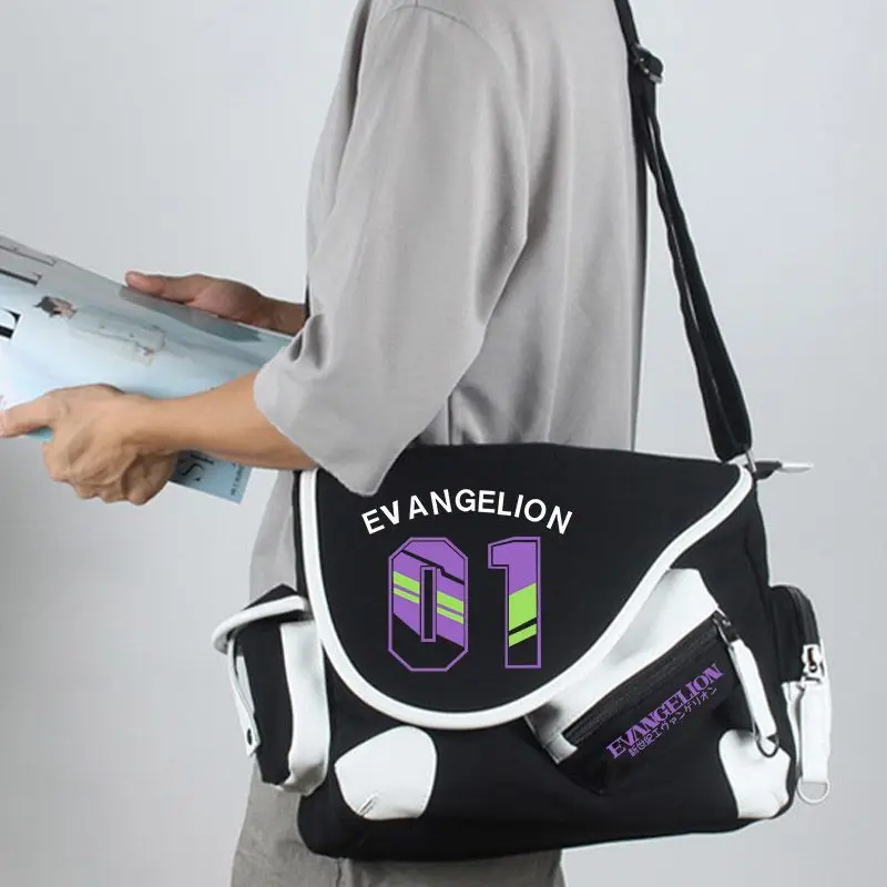 أنيمي النيون جينيسيس Evangelion حقيبة كروسبودي Eva-01 السفر قماش بولي PU الحقائب المدرسية الكرتون سعة كبيرة حقيبة ظهر محمولة الهدايا #2