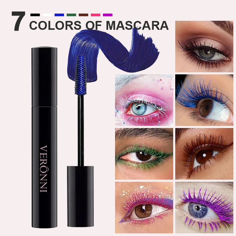 7 Color Mascara Lengthens Eyelashes Extra Volume Long Lasting Waterproof Natural Lashes Female Professional Makeup Cosmetic