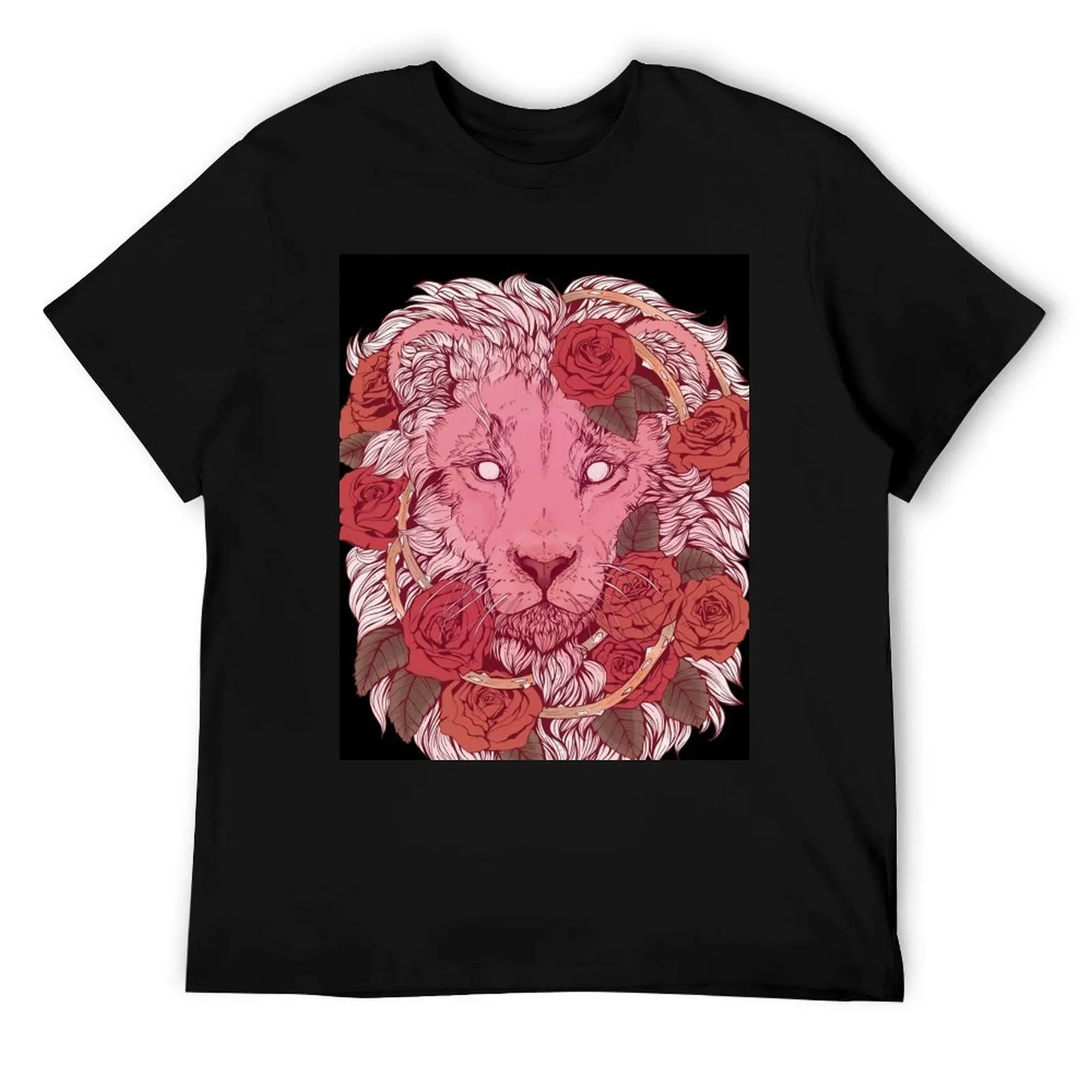

Lion of Roses T-Shirt cotton t shirt man man t shirts high quality luxury brand t shirts for man graphic tees T-Shirt