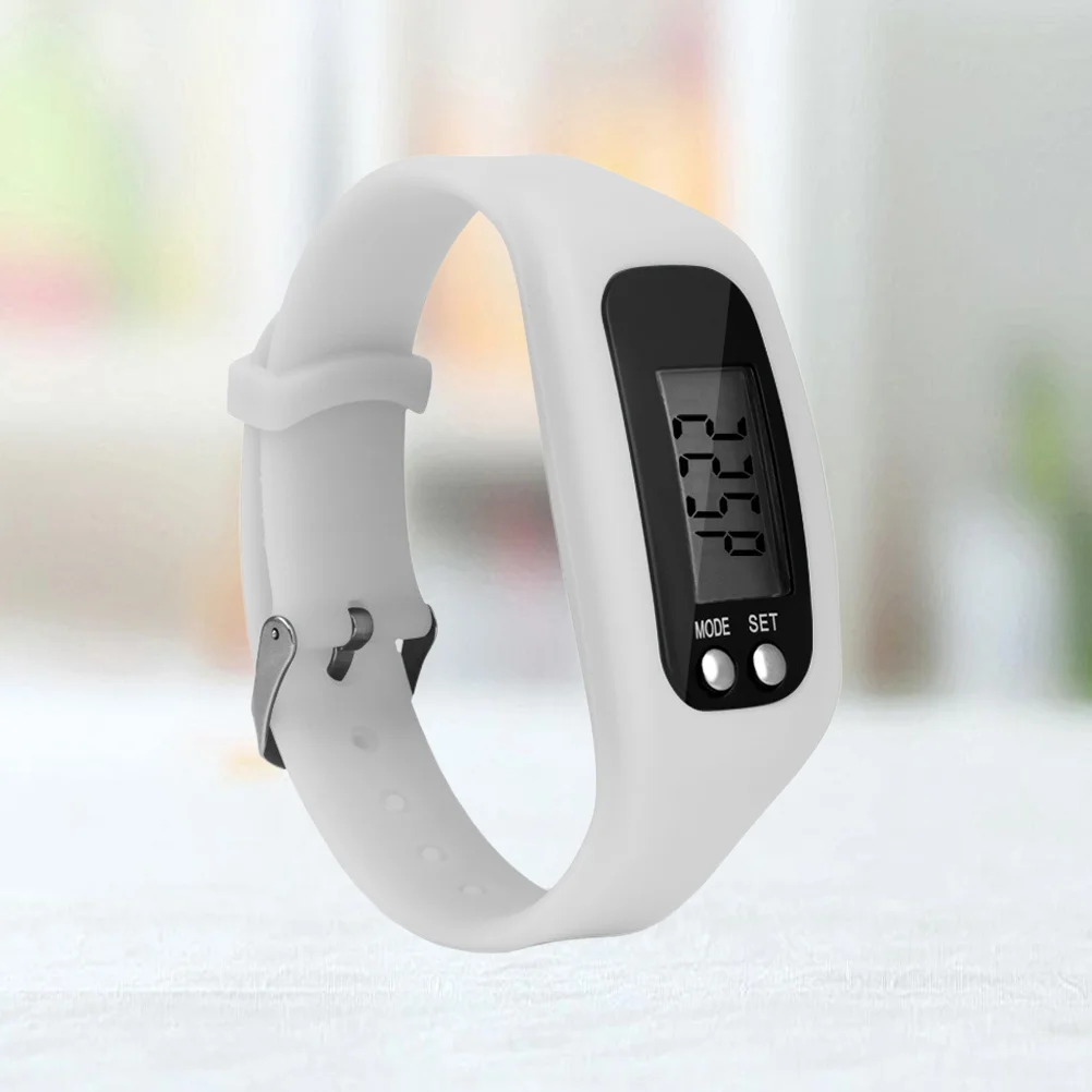 

Fitness Watch Pedometer Bracelet Sports Wristwatch White Calories Monitor Child