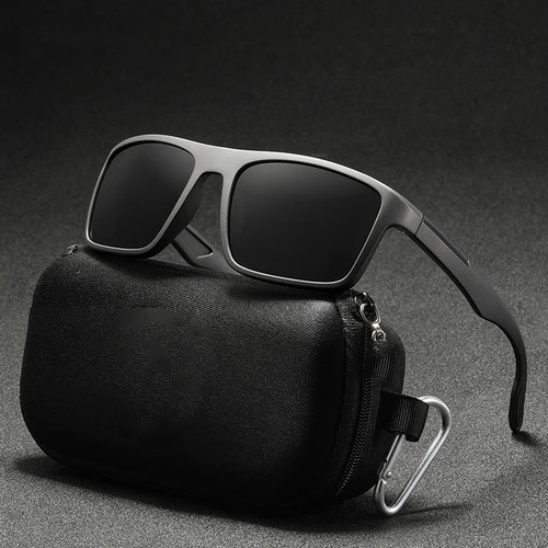 Gafas de sol polarizadas para exteriores Unisex, montura negra, UV400, conducción, viaje, ultraligeras, antideslumbrantes