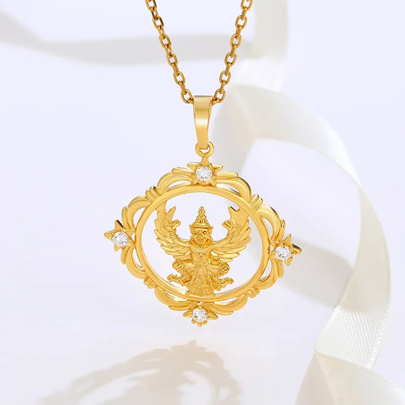 

Luxury 24K 9999 Pure Gold real gold Men's and Women's Moissanite Pendant Necklace