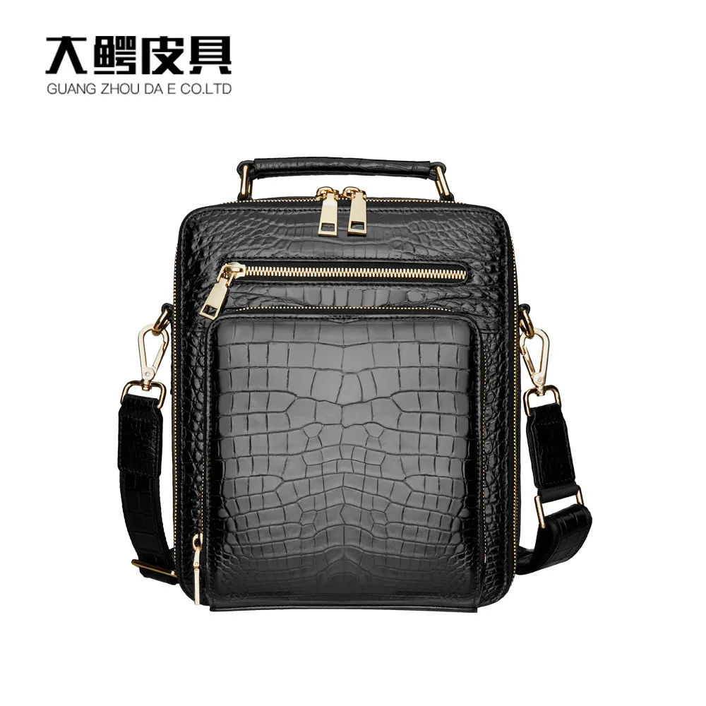 New Siamese Crocodile Belly Handbag Fashion Business Leisure Single Shoulder Crossbody Outdoor Genuine Leather Men's Female Bags