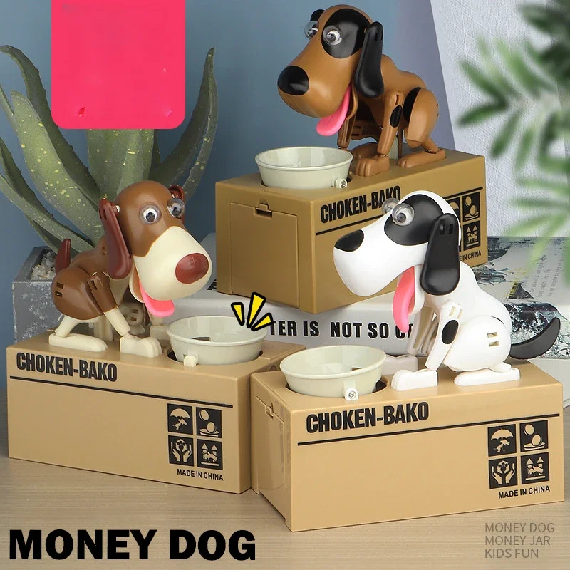 Elektronische Sparschweine Plastik Cartoon Roboter Hund stehlen Münzbank automat isierte Spar büchsen Geld sparen Box Kinder Geschenk Kinder Geschenk