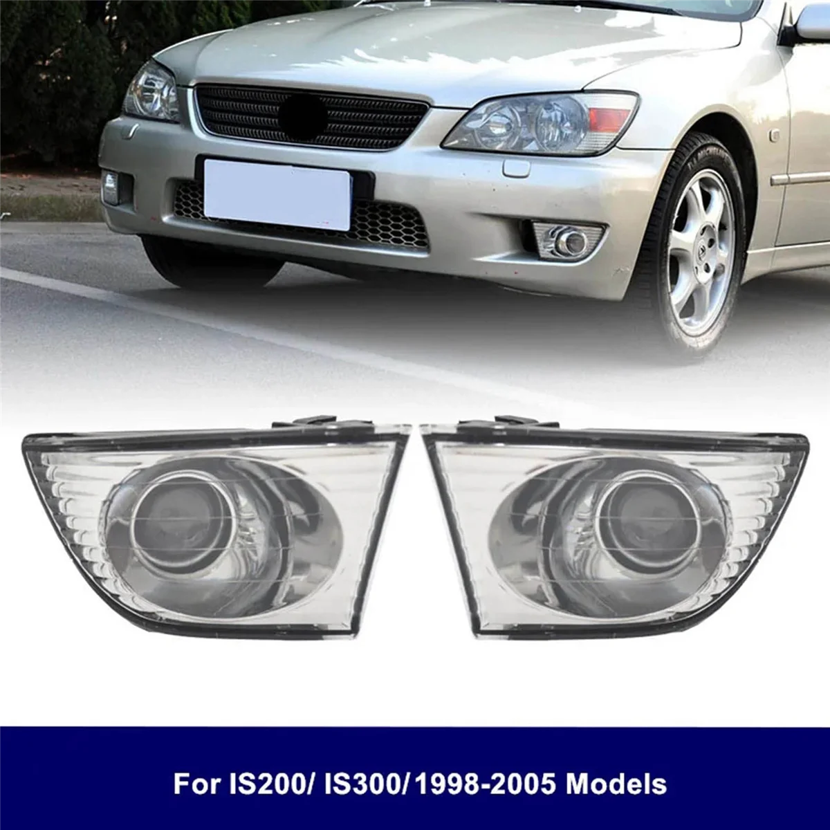 Left Car Lights for Alteza for LEXUS IS200 IS300 98-05 Car Bumper Reflector Lamp Front Grille Driving Fog Light NO Bulb