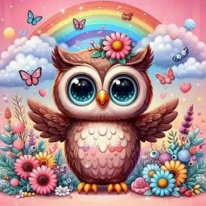 GATYZTORY Diamond Painting Tools And Accessories Adults Crafts Stitch Animals Cartoon owl Wall Decor Diamond Mosaic Paintings