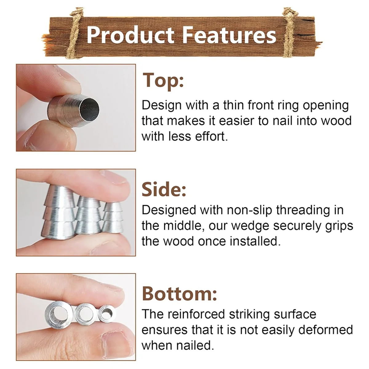 Popular_21 PCS Extended Round Axe-Handle Wedge Safety Metal Wedge Steel Wedge