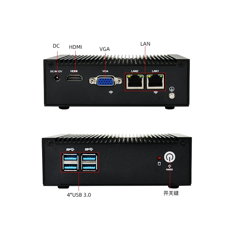 MFC-1000-A Mini PC Intel Bay Trail 2xRS-232 DDR4 2xCOM 2xMini PCIe SSD HDD Gigabit LAN Fanless Industrial Embedded Computer