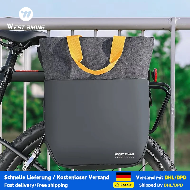 WEST BIKING MTB Gepäckträgertasche Wasserabweisende PU-Seitentasche Schnellverschluss Hintersitz-Gepäckträgertasche Fahrrad-Transporttasche Herren-Handtasche
