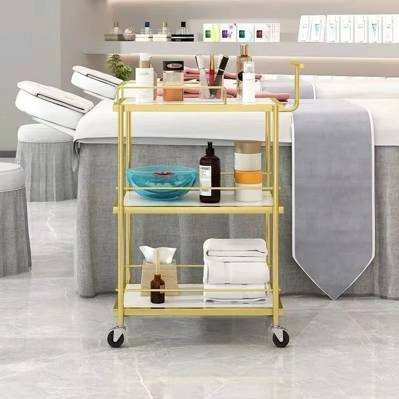 

Multi-purpose Cart With Wheels Trolley Cart Tool Storage Aesthetic Auxiliary Cart Beauty Salon Barber Carrello Salon Furniture