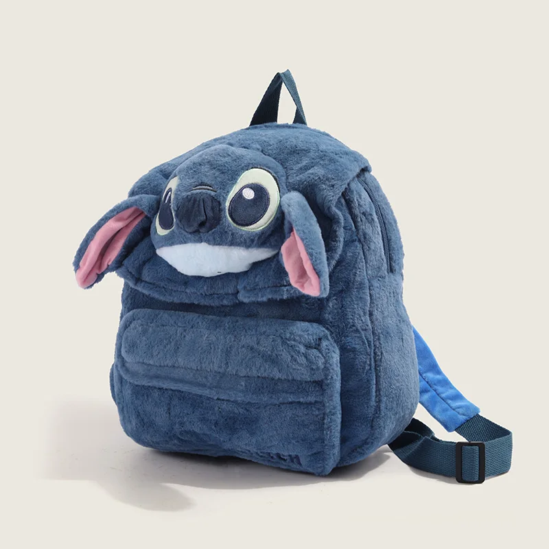 

New Disney Plush Backpack Ins Japanese Blue Stitch Funny Cartoon Large-Capacity Student Backpack Kindergarten Bag Child Gift