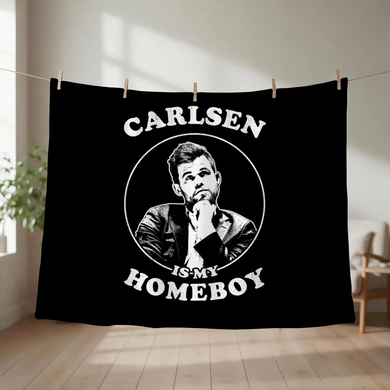 Carlsen Is My Homeboy - Funny Chess For Fans Of Magnus Carlsen Throw Blanket couch cozy soft plush fuzzy picnic outdoor blanket