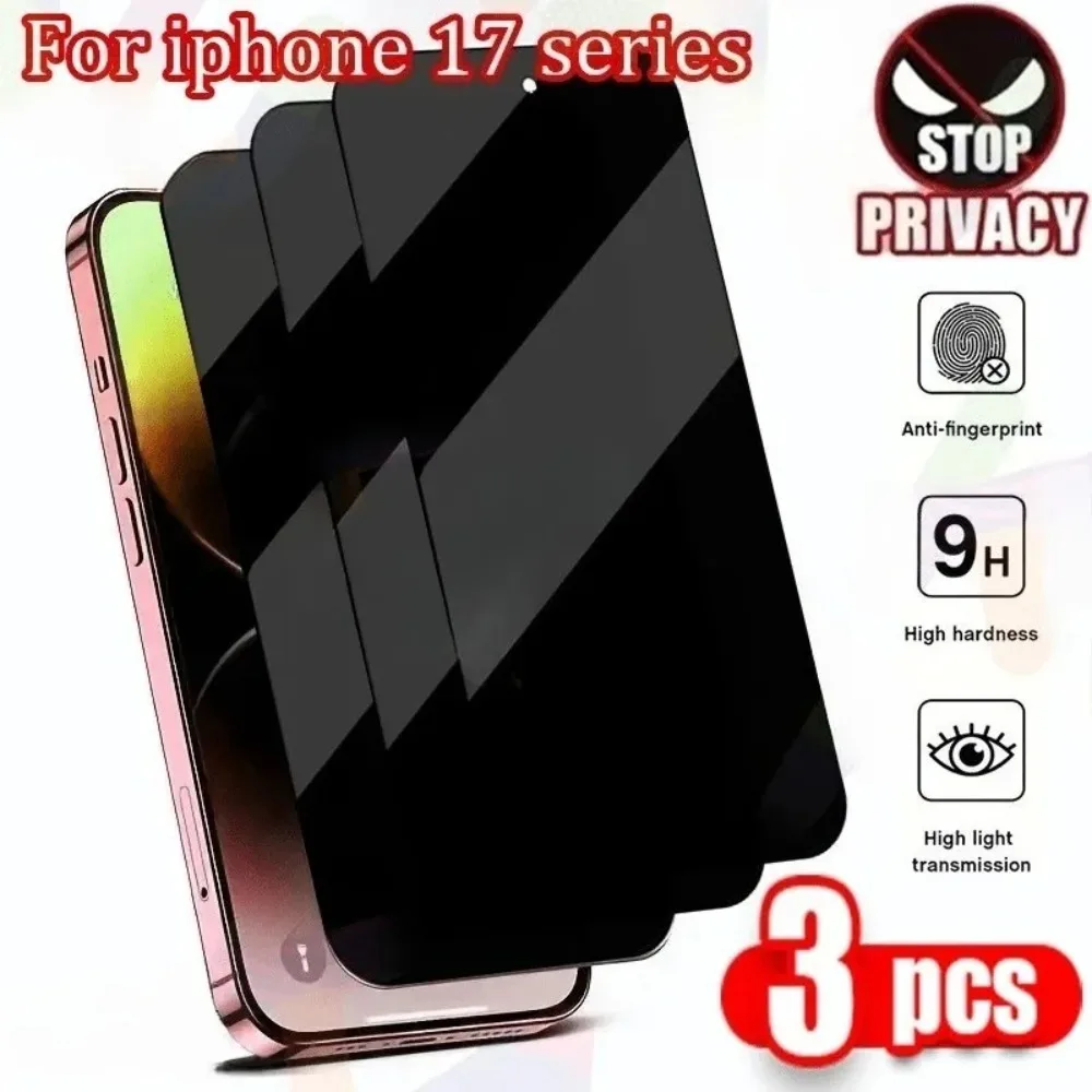 

3 шт. Защитные стекла для экрана с защитой конфиденциальности для iPhone 17 16 15 14 13 12 11 Pro Max 15 16 14 Plus 13 12 Mini 16e Air Glass