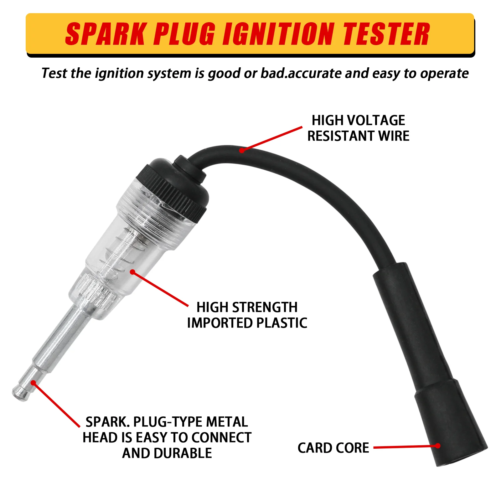 9PCS Petrol Gasoline Engine Compression Tester Auto Cylinder Pressure Gauge Ignition Tester Automotive Test Kit 0-300PSI