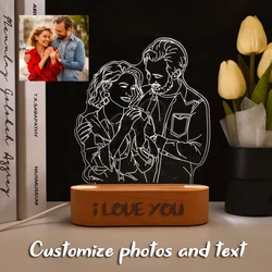 Lámpara de foto 3D personalizada, foto y texto personalizados, dormitorio, boda, aniversario, cumpleaños, 3D luz nocturna, regalos, envío directo