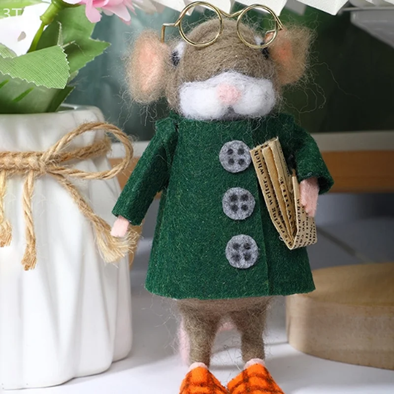 1 Set Animals Adult Felt Animal Sets Needle Felted Mice Kits With Supplies And Instructions Needle Felting Kit For Christmas