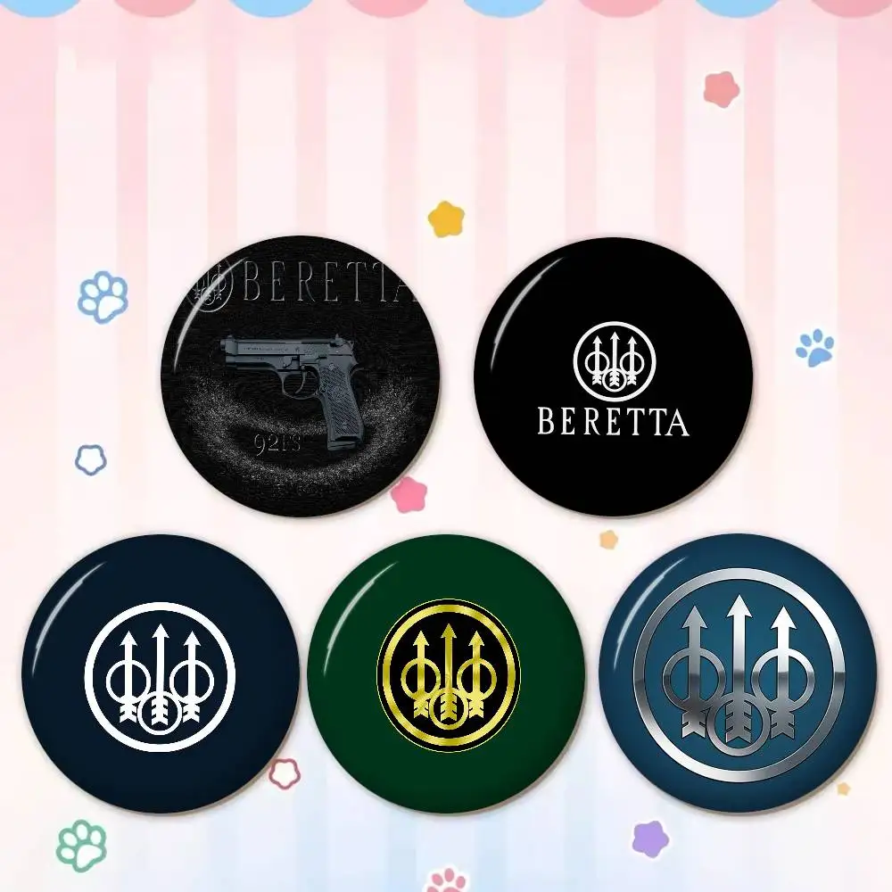 B-Beretta Sharp-Tactical Tinplate Soft Button Pin Brooch Metal Badge Custom Jewelry Accessories Hat Bag Lapel