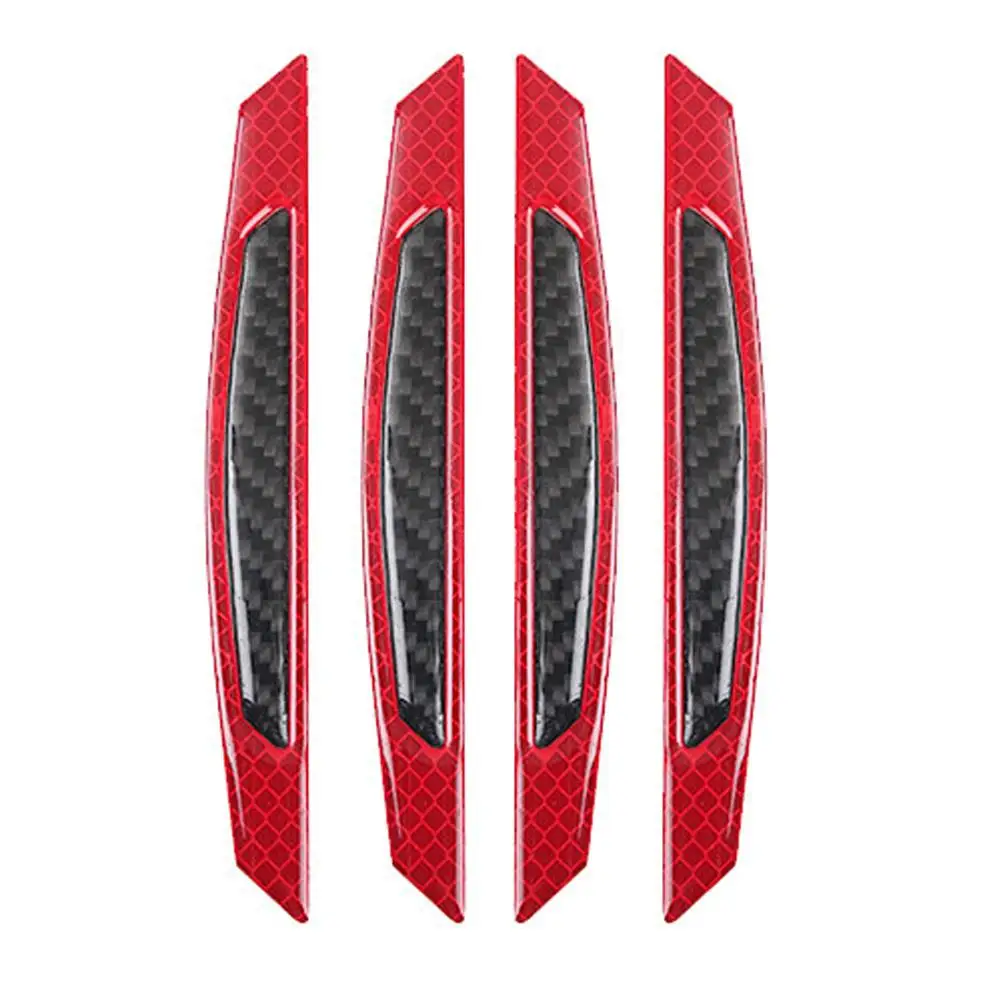 4pcs Car Reflective Warning Stickers Anti-scratch Sheet Door Anti-collision Strip Body Decoration Decals