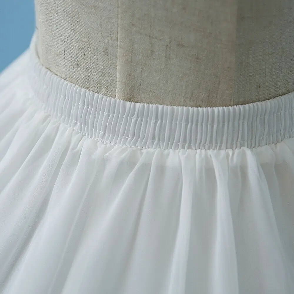 ลูกไม้ Crinoline กระโปรง Petticoat Hoop สีขาว Bustle กรงปรับ