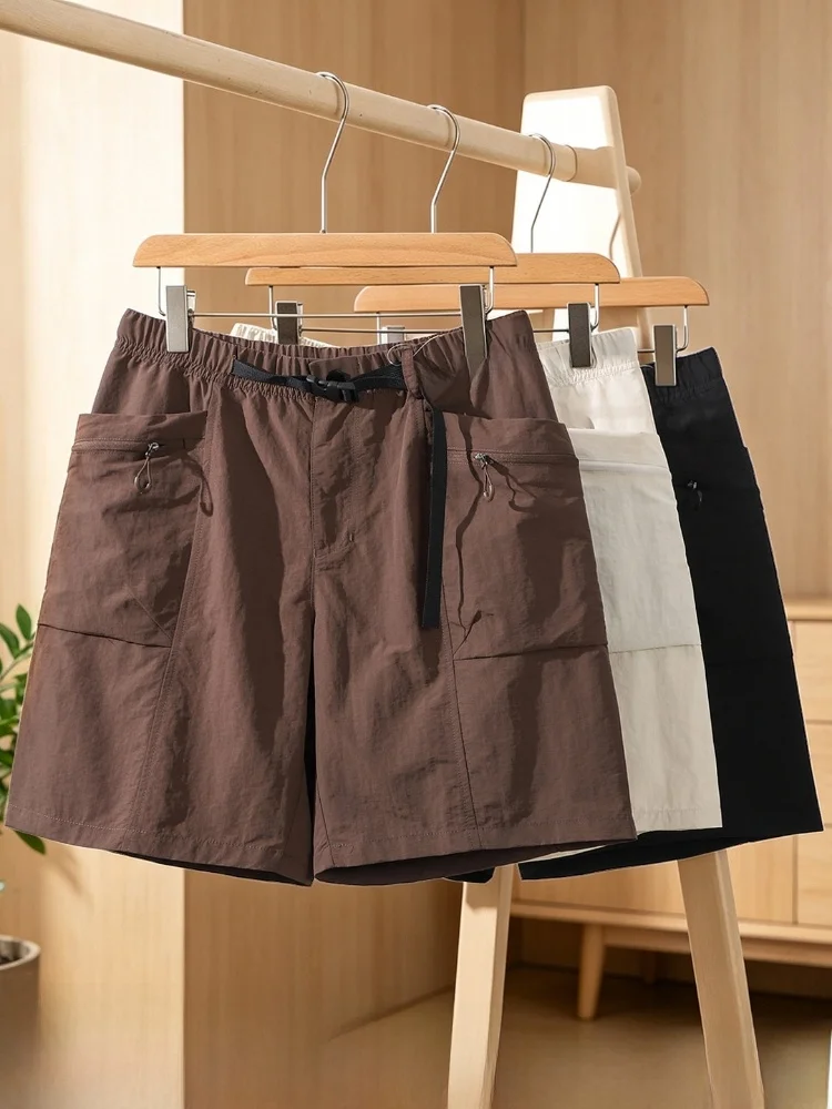 Lightweight Quick-Dry Summer Men's Outdoor Casual Elastic Waist Shorts Fashionable Versatile Workwear Shorts for Active Living