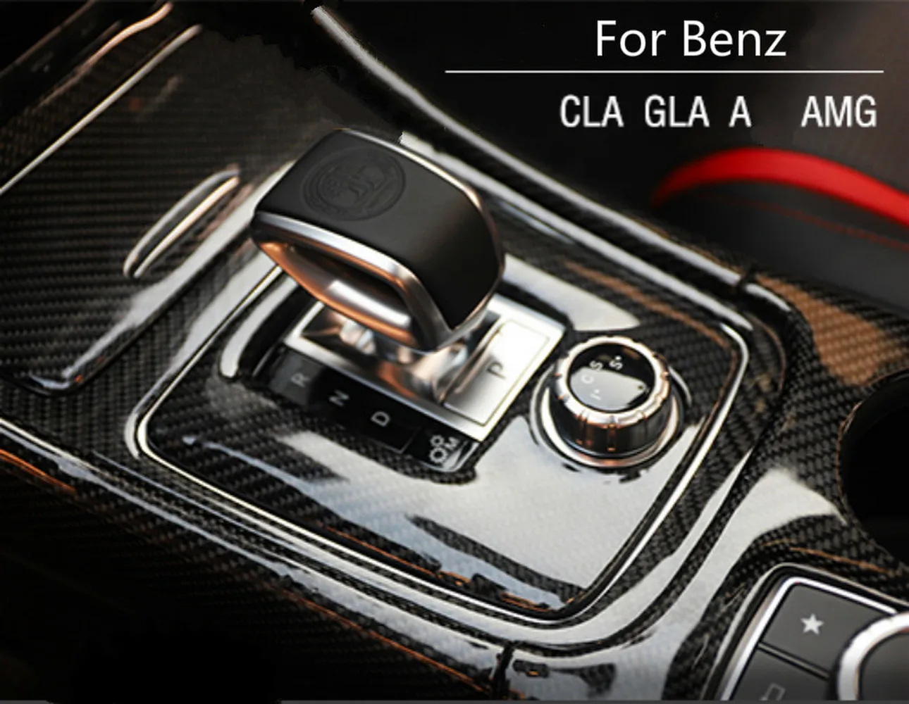 Real Kit De Fibra De Carbono para Mercedes Benz, Modificação Interior Adesivos, GLA GLC 45 AMG Uma Classe