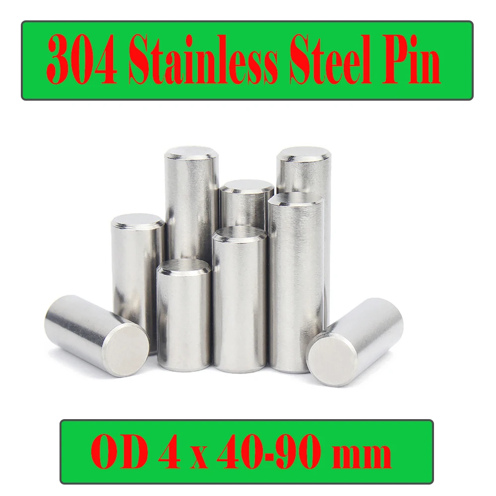 

OD 4mm 304 Stainless Steel Pin 40/45/50/55/60/65/70/80/90*4 mm (10PC) Cylindrical Pin Posit Loose Needle Roller