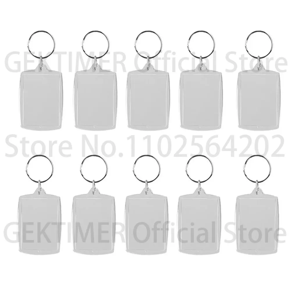 100 Pcs Transparent Acrylic Keychains for Custom Cartoon Photos DIY Personalized Pendants Ideal for Gifts