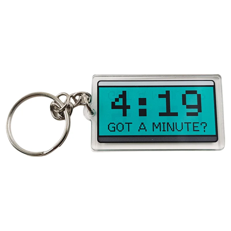 Funny 4:19 Got a Minute Acrylic Keychain Retro Clock UI Design Key Ring Double Sided Pendant 420 Culture Humor Geek Nerd Gag Gi
