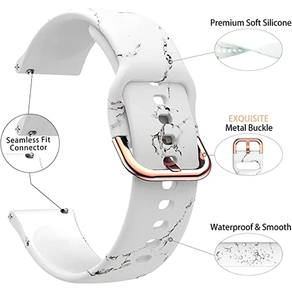 Stampa Smart Watch in Silicone 20mm cinturino per Samsung Galaxy Watch 6 Classic 43 47mm polso Galaxy Watch4 /Active 2 40 44mm Correa