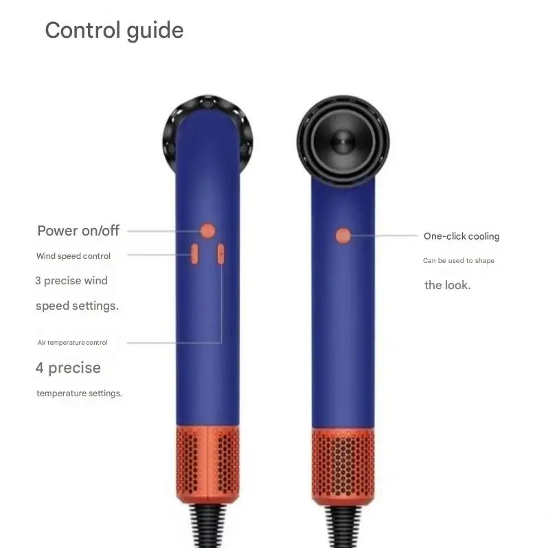 HD18 высокоскоростной бытовой безлистный парикмахерский с отрицательными ионами, насадка с одним диффузором, точный фен для укладки волос, обтекаемые инструменты