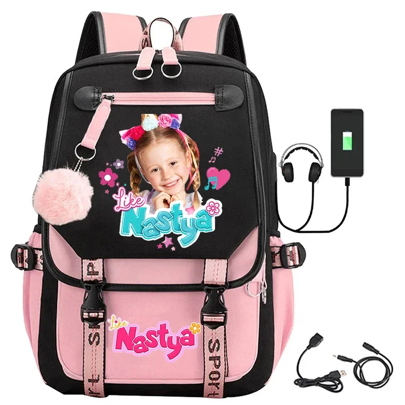 New Female Fashion Like Nastya Print High Capacity Waterproof Backpack Trendy Women Laptop School Bags Cute Girl Travel Book Bag