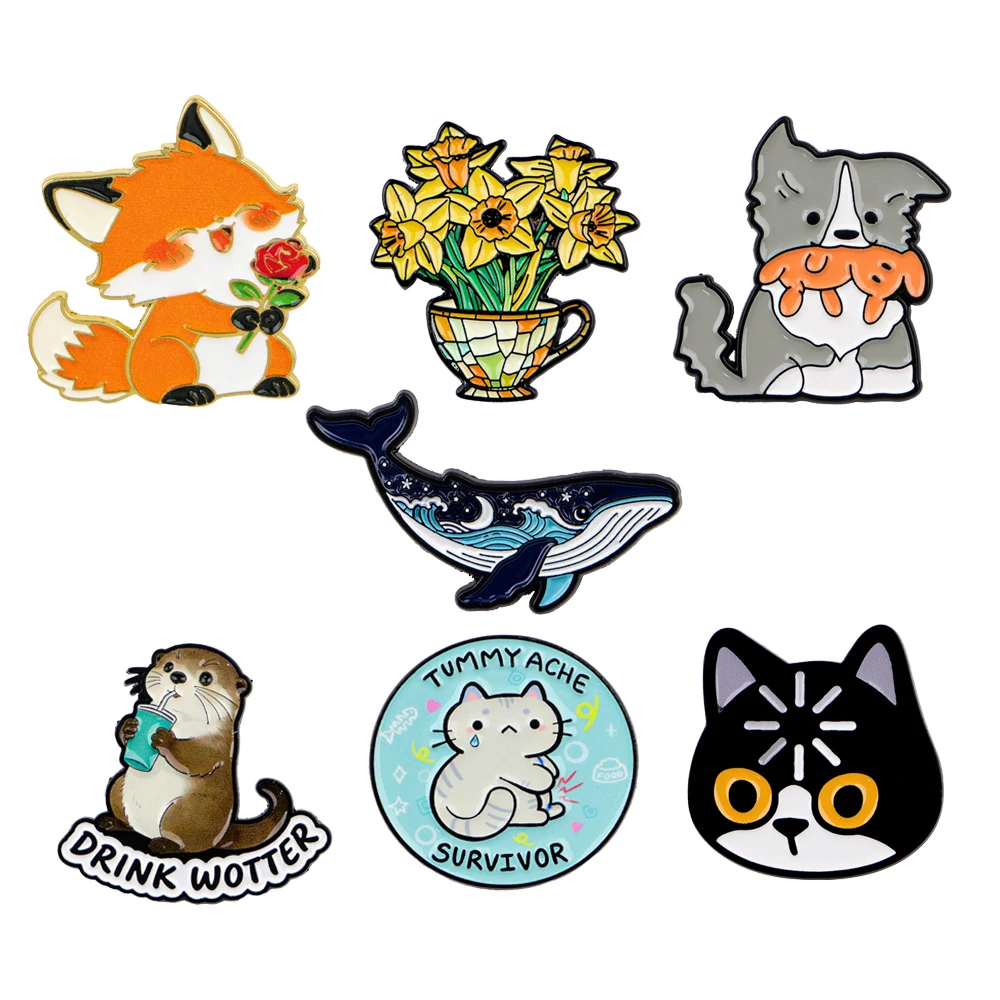 

Cute Cartoon Puppy Lapel Pins for Backpack Brooch on Clothes Women Men Soft Enamel Pin Cat Badges Jewelry Accessories