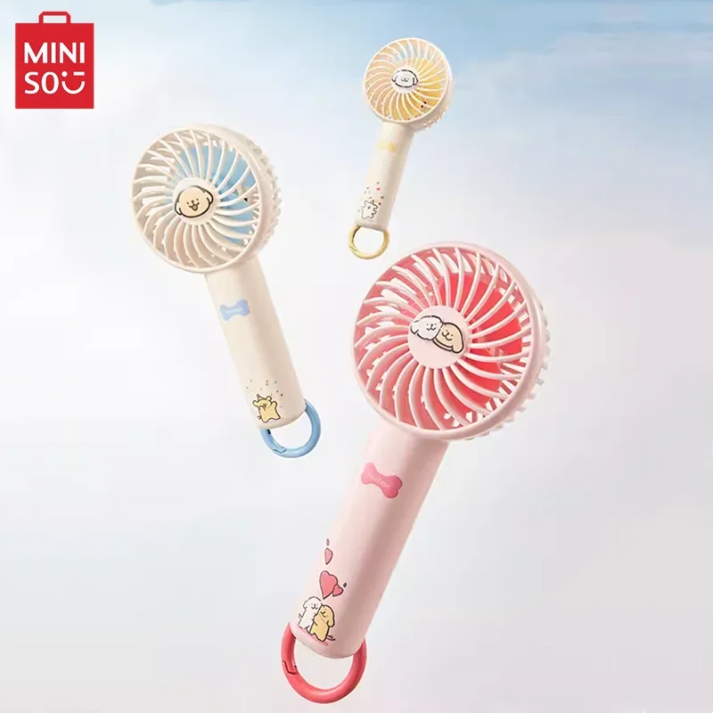 MINISO Maltese Series Handheld Fan Convenient Summer Outdoor Birthday Gift Anime Peripheral USB Rechargeable Three-speed