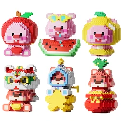 Fruit Loopy Micro Bouwstenen Losto Beer Kleine Bever Puzzel Model Anime Mini Baksteen Figuur Speelgoed Voor Kerstcadeau