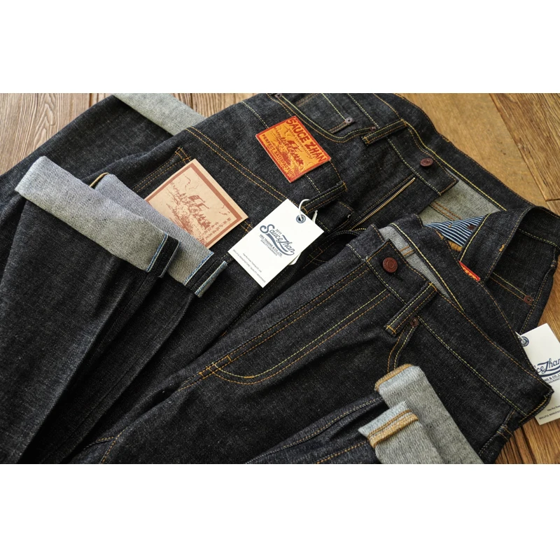 Sauce Zhan 6601XX-R Herenjeans Rood Garen Zelfkant Denim Jeans voor herfst en winter Rechte pijpen Lichte slanke 16 Oz